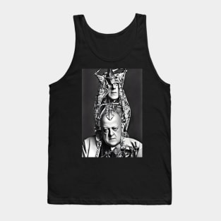 Black and White Cyberpunk Aleister Crowley The Great Beast of Thelema painted in a Surrealist and Impressionist style Tank Top